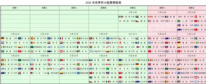 世界 杯 赛程 时间 表｜世界杯赛程时间表怎么看
